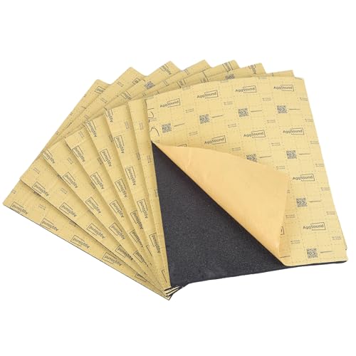 AggSound 10mm Isolante acustico per auto, Auto fonoassorbente, materiale fonoassorbente in schiuma a cellule chiuse – protezione termica per cappa isolante(0,93㎡)