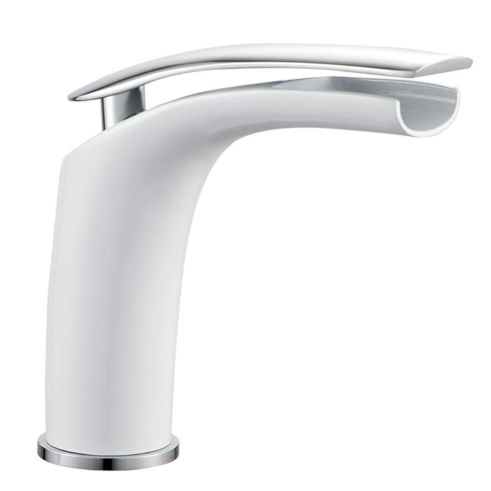 Rubinetti per lavabo Rubinetto per bagno elegante Rubinetto per lavabo acqua calda e fredda Finitura cromata Lavabo WC in ottone Acqua, Bianco, Spagna