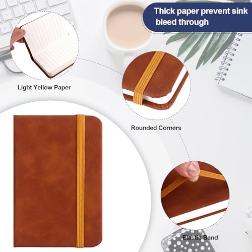 10 Pack Pocket Notebook Portable A7 Notebooks with Elastic Band Lined Paper Notepad 200 Pages 100 Sheets Soft Durable PU Leather Cover Memo Notebook Bulk for Office School Travel(blue - Image 2