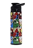 Silver Buffalo MV9189ST Marvel Grid Stainless Steel Water Bottle, 25-Ounces