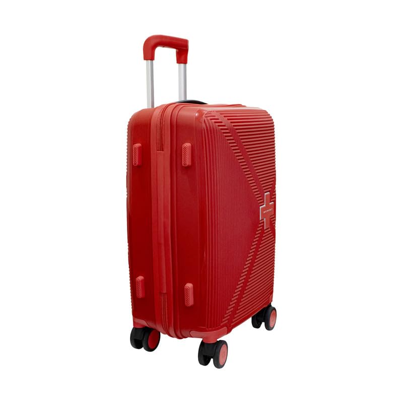 Image of SWISS MILITARY Maze 65CM Medium Hard Trolley Bag, Polypropylene Suitcase, TSA Lock 360 Wheels, Anti-Theft Zipper, Premium Lining Strong Handle, Travel Luggage - 67L Capacity