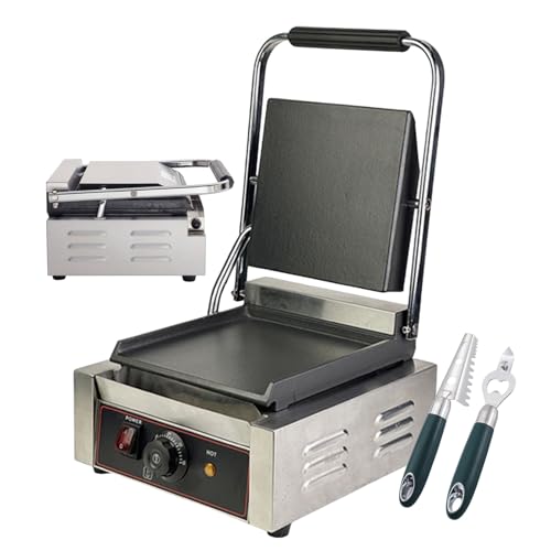 Commercial Electric Sandwich Press with Adjustable Temp Control