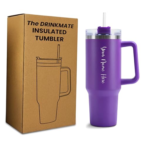 Image of SAVRI Customized Tumbler with Name, 1200 ML Stainless Steel Travel Mug with Straw, Lid & Handle, Personalised Sipper Water Bottle for Women, Men & Girls, Anniversary Birthday Gift for Office & Gym Use
