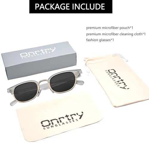 Image of Onrtry Classic Polarized Sunglasses for Men Women Semi-Rimless Frame Sun Glasses Fashion Retro Designer Shades