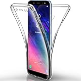 COPHONE - Cover per Samsung Galaxy A6 2018 100% trasparente 360 gradi protezione totale morbida anteriore + rigida posteriore. Custodia touch antiurto a 360 gradi per Galaxy A6 2018