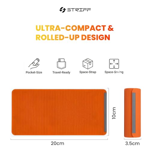 Image of STRIFF Dynom Foldable Mobile & Tablet Stand for Desk, Adjustable Multi-Angle Phone Holder with Hanging Screen Clip, Portable Anti-Slip Silicone Aluminum Stand for Smartphones, Tablets & Laptops-Orange