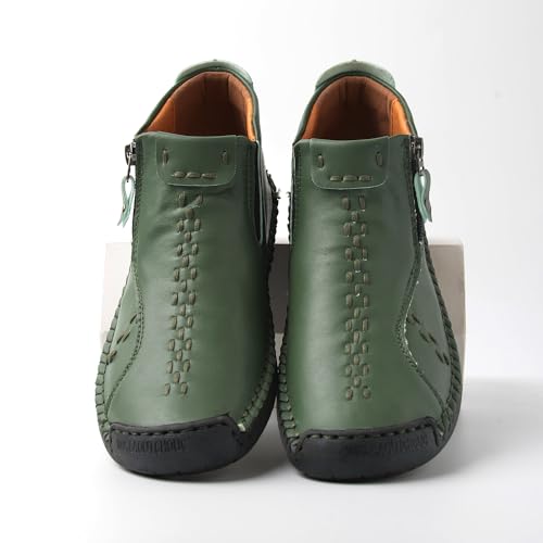 Salkin Women Handmade Ankle Boots Casual Outdoor Fashion Shoes Zipper Opening Female Sneakers for All Seasons Vintage Style Footwear, Pink, Green, Yellow and Purple for Options3