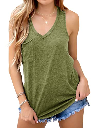 ETCYY Women's Sunflower Print Sleeveless Tank – Loose Fit V-Neck Yoga Top With Side Slits - View #11