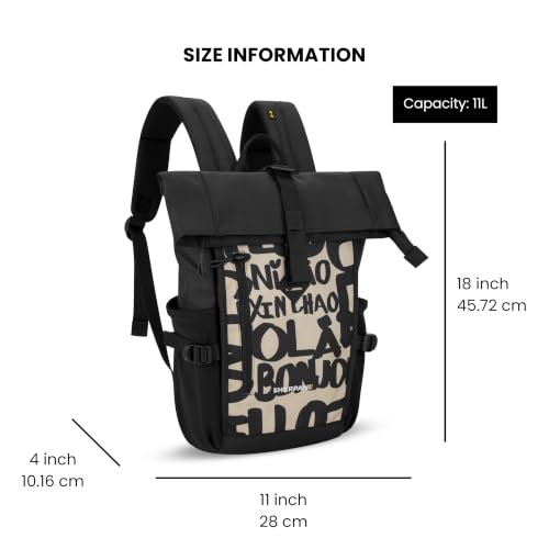 Image of Sherpani Sedona Mini, Foldsack Backpack for Women (Ciao) | RFID Travel Daypack, Foldover Personal Item Bag, Fits 13 inch Laptop, Water Resistant Commuter Rucksack, Gift for Her