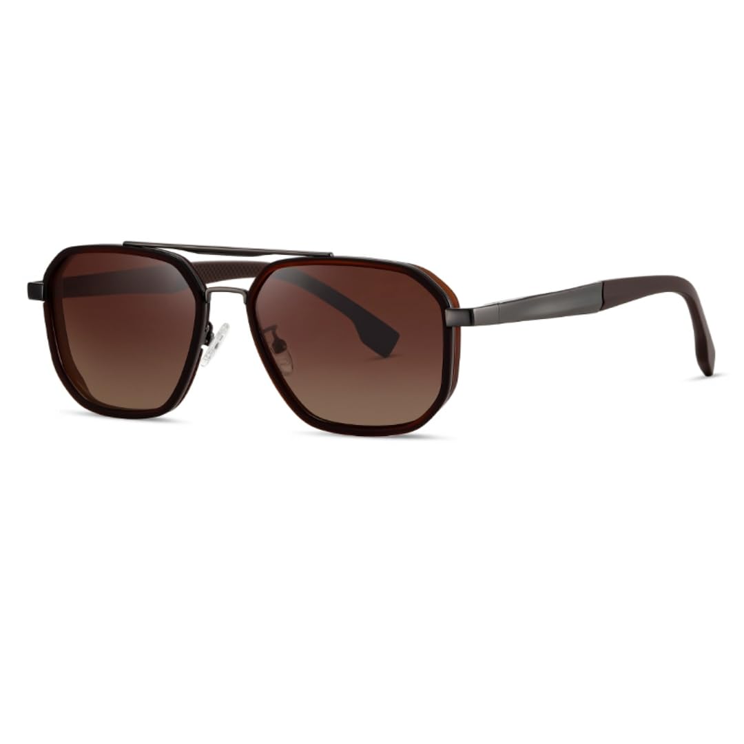 Gafas de sol polarizadas para hombre con protección UV400 y montura metálica para mujer, ideales para exteriores.