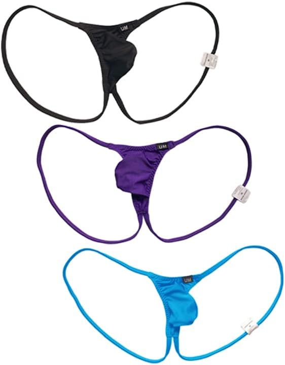 COMLIFE Mens Nylon Low Waist Spaghetti Strap Thongs Underwear Jockstraps Undies