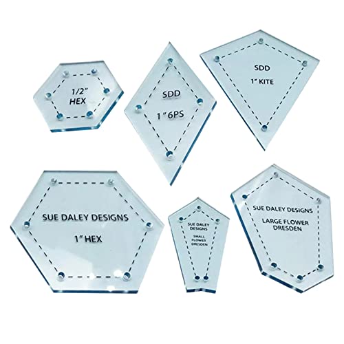 Colaxi 300Pc Acrylic Templates Patchwork Quilting Ruler Stencils for Sewing Machine