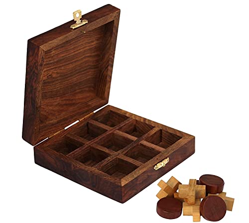 Image of STAR CRAFT 6 Years And Up Wooden Tic Tac Board Game Handmade Noughts And Crosses Tik Tak Toe Pedagogical Board Wooden Zero Kata Game (Brown)