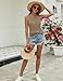 CiCiBird Women Cute Crop Sweaters Vest Knit Sleeveless Pullover Tops Crochet Ruffle Hem Tank Rose Khaki M