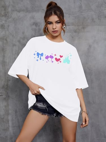 Image of Magical Shirt for Women Magic Princess Sequin Top Vacation Holiday Short Sleeve Top Graphic Tshirt