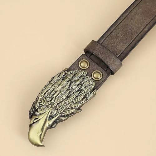 Eagle Head Western Cowboy Rivet Retro Brown Leather Cross Hollow-out Carved Waist Belt Men Causal Golf Pants Polo Shirts Matching Steampunk Rock Buckle Belts Pattern Floral Engraved Buckle Belt2