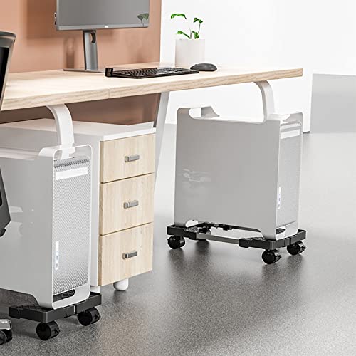 Soporte móvil para CPU, soporte escalable para torre de PC con ruedas giratorias de 360°, compatible con la mayoría de chasis miniatura 4