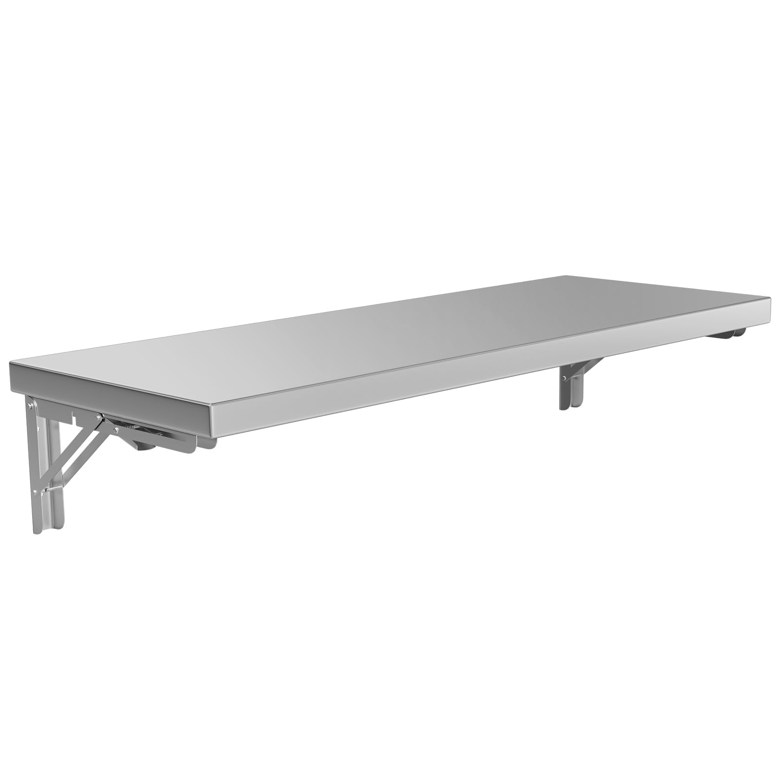 TAIMIKO Mensola pieghevole in acciaio inox (120 cm) -50 kg da parete per cucine commerciali, camion alimentari, finestre di rimorchi, ristoranti, lavanderia e ripostigli