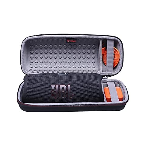 XANAD Case for JBL Charge 5 / Charge 4 Portable Bluetooth Speaker,Hard Carrying EVA Storge Bag - black(gery lining) Cover