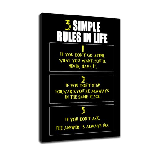 3 Simple Rules in Life Entrepreneur Quotes Poster Print Motivational