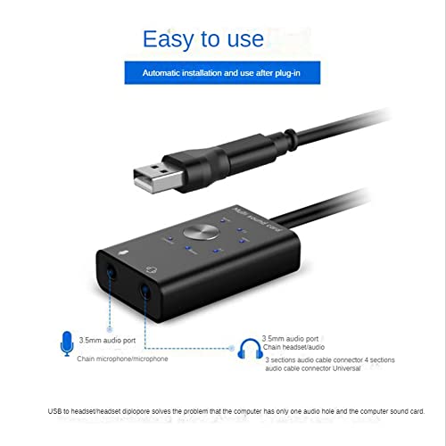 Carte son externe USB 2.0 Type C pour ordinateur et casque - 3
