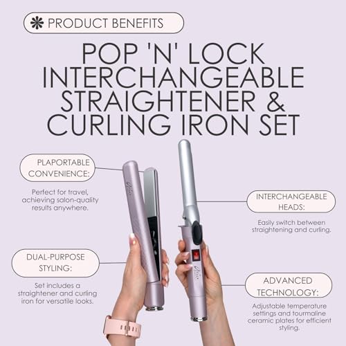 Set Aria Beauty Pop N Lock plancha y rizador miniatura 3