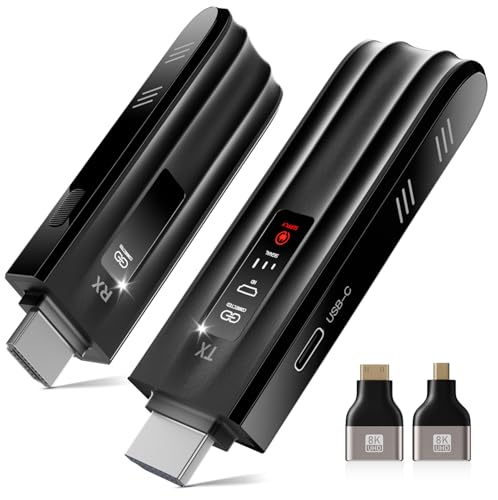 Wireless HDMI Transmitter and Receiver 4K Decode, 164ft Range Plug & Play Portable LED Screen Wireless HDMI Extender Kit for Streaming Video and Audio to Monitor from Laptop/PC/TV Box/Projector