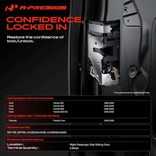 Image of A-Premium Right Passenger Side Sliding Door Latch Lock Actuator Motor Compatible with 2015-2020 Ford Transit-150, Transit-250, Transit-350, Transit-350 HD & Thomas Transit Liner