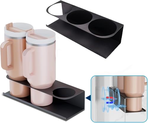 NAUXIU Starkes magnetisches Gewürzregal für Kühlschrank, magnetisches Becheraufbewahrungsregal, Wasserflaschen-Organizer für Stanley, platzsparend für magnetische Ablage für Kühlschrank