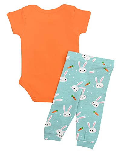 Image of Baby Boys Girls 2pc Outfit Set Short Sleeve Bodysuit with Pants