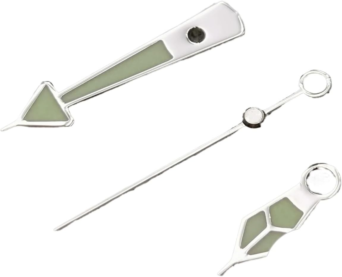 Manecillas de Reloj, 13 x 12,5 x 8, Verde, Luminosas, Negras y Grises, for Relojes con Movimiento NH35, NH36, 7S26, 7S36, 4R35 y 4R36.