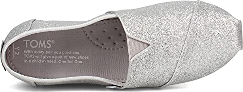 Toms Girls Espadrille Loafer Flat, Silver, 5 Big Kid #TOP4