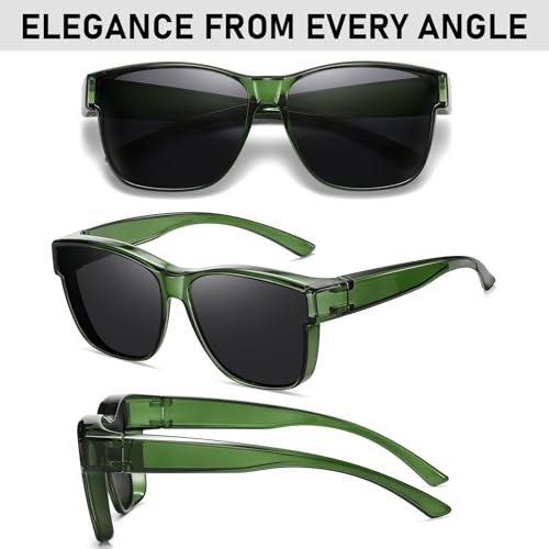 Image of GEGURI Polarized Sunglasses Fit Over Glasses for Men Women, Oversized Square Sun Glasses UV400 Protection Shades