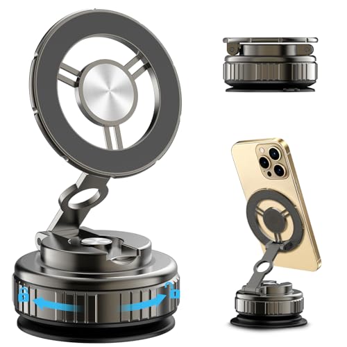 HUGSEE Vakuum Magnetischer Handyhalterung Auto für Handys Magsafe Autohalterung, 2025 Upgraded Magsafe Auto Handyhalteru...