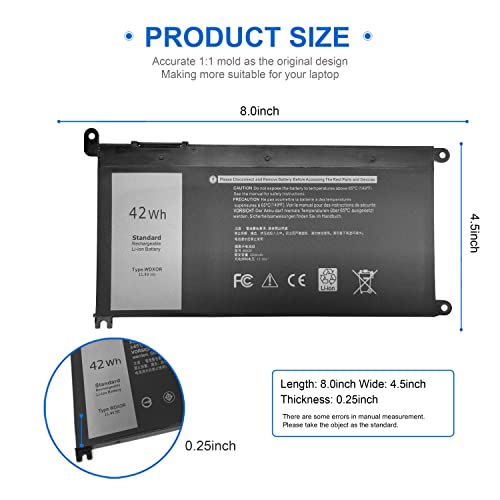 Image of 42Wh WDX0R WDXOR Battery for Dell Inspiron 13 15 7000 5567 5379 5570 7378 7375 7573 7579 7570 7569 5378 5568 5565 5578 5579 P58F P58F001 P69G001 P69G FW8KR Y3F7Y 3CRH3 T2JX4 FC92N P75F P66F 5765 5767