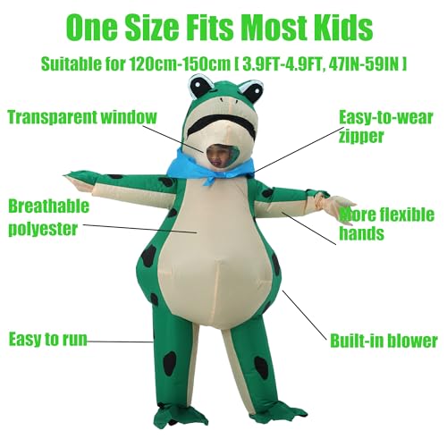Disfraz inflable de rana para niños y adultos miniatura 2
