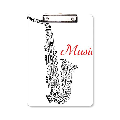 Porte-bloc saxophone A4 avec illustration musique classique pour partitions et notes