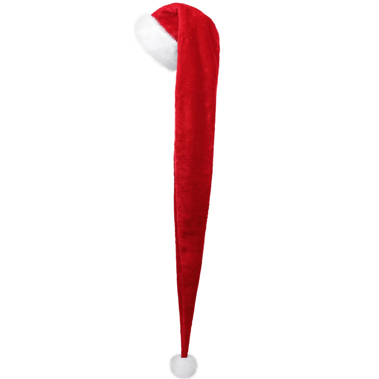 KONVINIT Extra Long Santa Hat 1.5m/59inch Classic Red Christmas Hat Luxury
