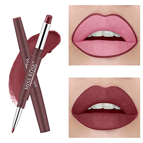 MISS ROSE M Lip Liner and Lipstick Combo Set, Double-Ended Multifunctional Lipstick,Long-Lasting Vegan Matte Waterproof Lip liner Lipstick (41#) MISS ROSE M Lip Liner and Lipstick Combo Set, Double-Ended Multifunctional Lipstick,Long-Lasting Vegan Matte Waterproof Lip liner Lipstick (41#)