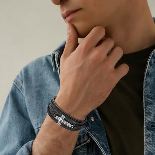 Pulsera de cuero para hombre con diseño celta vintage miniatura 5