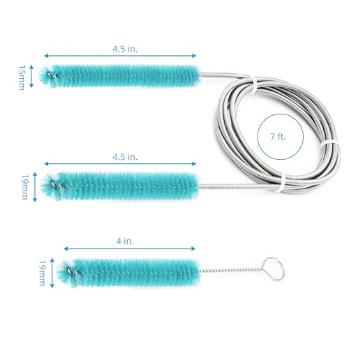 Image of CPAP Hose Cleaning Brush and Handy Brush Suitable for Cleaning 7 Feet Tubing and 22mm 19mm 15mm Diameter Tubing (Green)