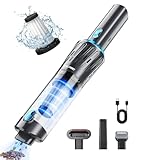 YTE PRO Handheld Vacuum Cordless Car Vacuum Cleaner Powerful Suction Car Vacuum Lightweight Portable Rechargeable Hand Held Vacuum Cleaner One-Touch Empty with HEPA Filter for Home/Pet, Blue