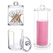 Transparent Rangement Coton, 3PCS Boîte à Coton Tige, Distributeur de Coton Tige, Distributeur Coton Démaquillant avec Couvercle,Boîte de Rangement Maquillage Cosmétique, pour Coton-Tige,Tampons Coton