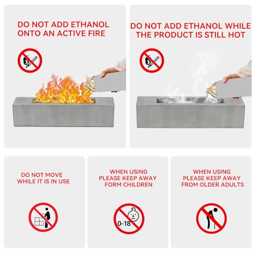 BRIAN & DANY Tischkamin Tischfeuer für Indoor & Outdoor, Bioethanol Kamin mit Löschhilfe und Trichter, Bio Ethanol Tischkamin für Balkon Deko