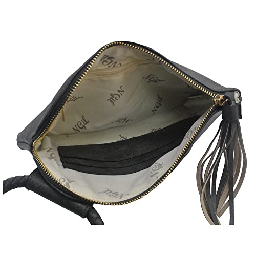 Image of NGIL Faux Leather Mini Wristlet Purse | Women's Handbag, Fashion Wristlet Wallet, Compact Everyday Purse with Fringe Tassel