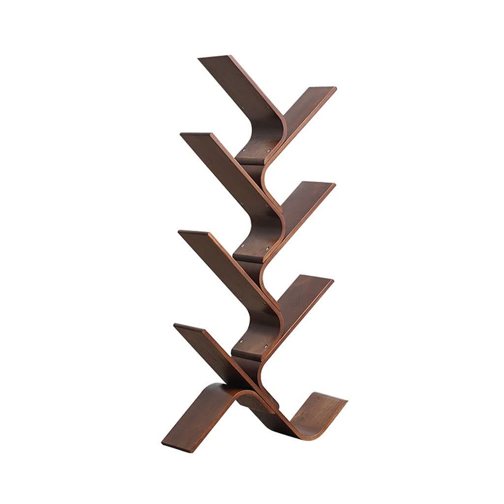 Estantería de árbol en madera marrón para organizar tus libros favoritos en el estudio o salón