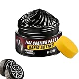 Premium Reifenglanz, Tire Shine Balm, Tire Polishing Paste mit Schwammapplikator, Lang Anhaltender Reifenglanz und Schutz, stellt den Tiefschwarzen Glanz Wieder Her und Beugt Alterung Vor (1PC)