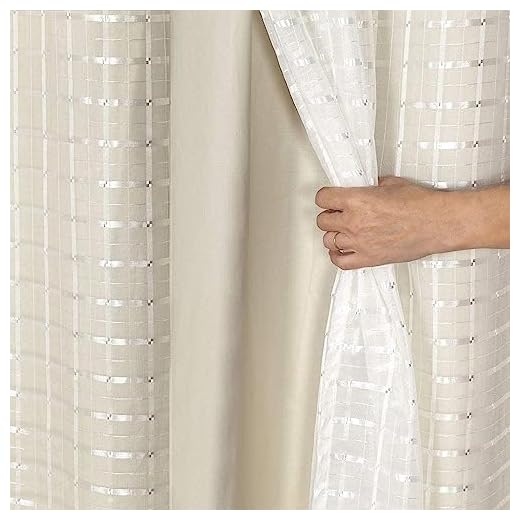 Cortina Blackout PVC com Tecido Voil Xadrez 2,80 m x 2,30 m Bege