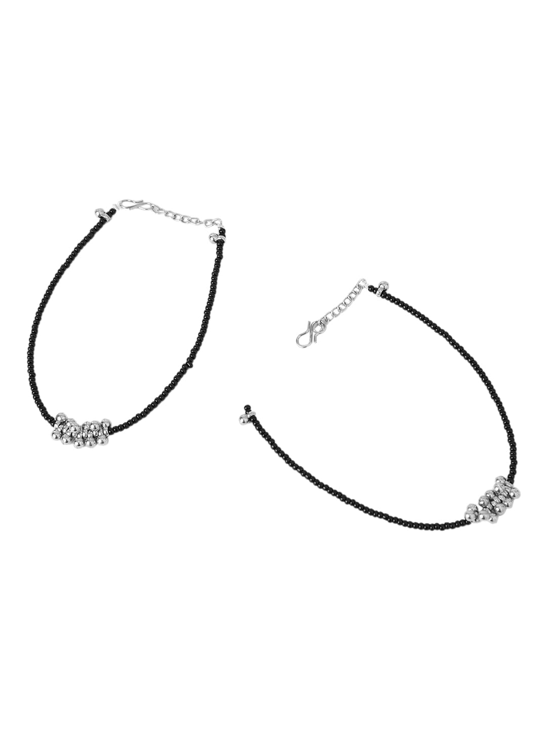 Handmade Anklet Pair Silver Plated