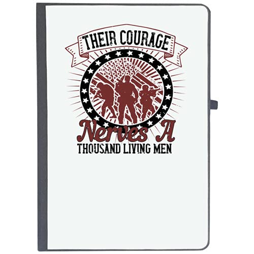 UDNAG Ruled Notebook Diary 'Military | Their Courage Nerves a Thousand Living Men 2', [A5 80Pages 80GSM]